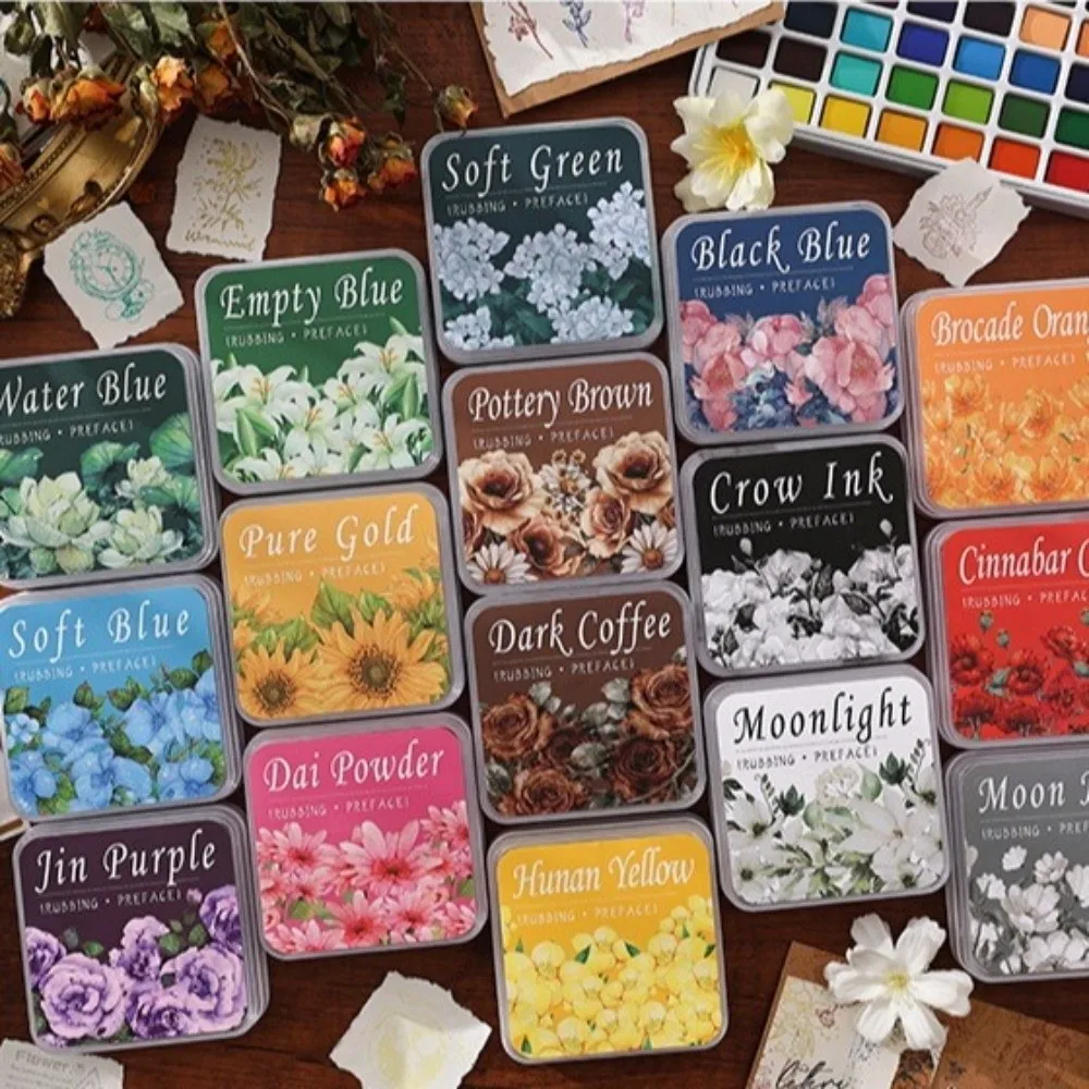 جديد مربع طالب مختمة التجفيف بسرعة حبر محايد ختم الحبر الذاتي ايكو القطن متعددة الألوان القرطاسية Inkpad هدايا عيد
