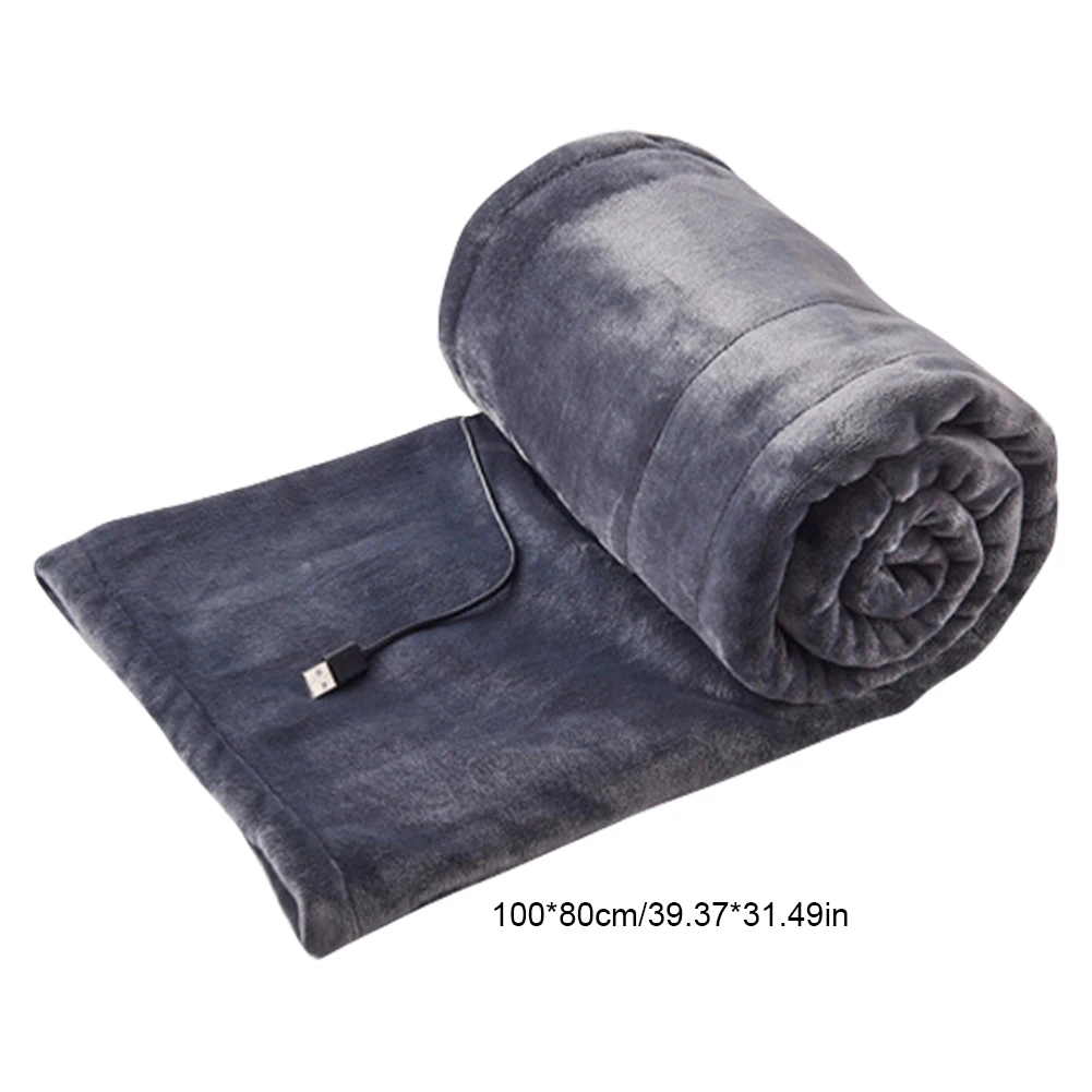 Heated Electric Blanket USB Heated Blanket 39 X 31 In Flannel Heating Blanket Fast Heating Warming Blanket for Home Office Use