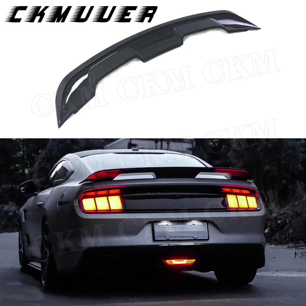

CKMUUER задний спойлер из углеродного волокна, гоночные крылья для Ford Mustang GT V8 V6 Coupe 2015-2019, спойлер багажника FRP