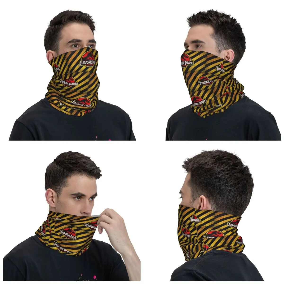 Dinsaur Jurassic Park Bandana Neck Cover Printed Balaclavas Mask Scarf Multifunctional Cycling Hiking for Men Adult Breathable