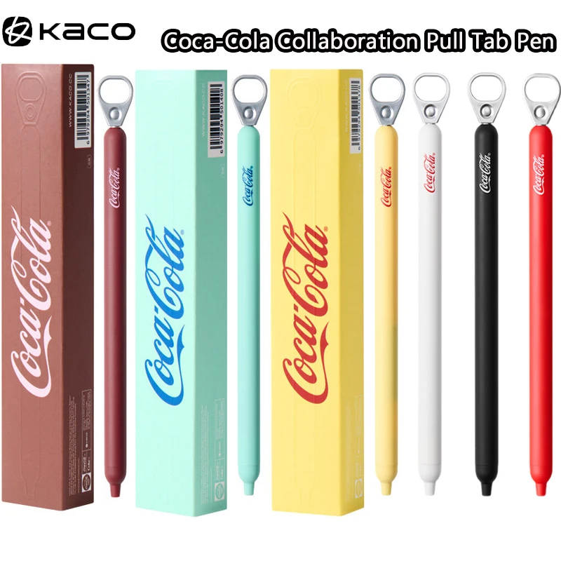 KACO Coca-Cola Limited Gel Pen,0.5mm Smooth Writing Vintage Tone Barrel Creative Ring Pull Design,ForWriting Stress Relief&Focus