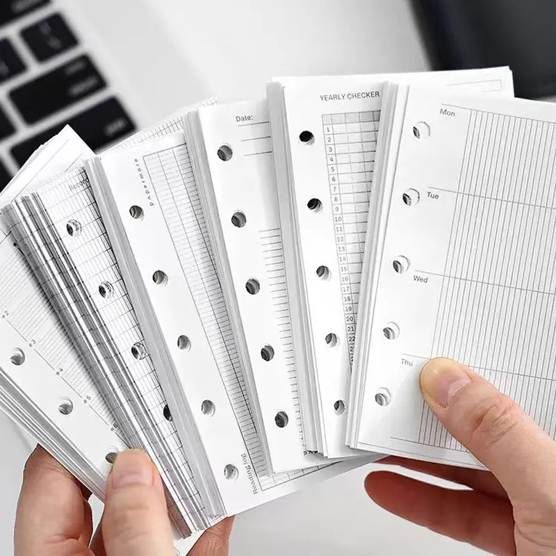 M5 5Holes A8 40Sheets Loose Leaf Notebook Refill Spiral Binder Inner Page Inside Refill Binder Paper Stationery Accessories