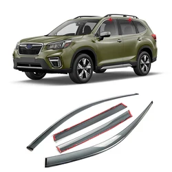 For Subaru Forester SK 2019-2025 Car Accessories Window Visor Vent Shade Rain Sun Wind Guard Deflectors with Chrome Trims