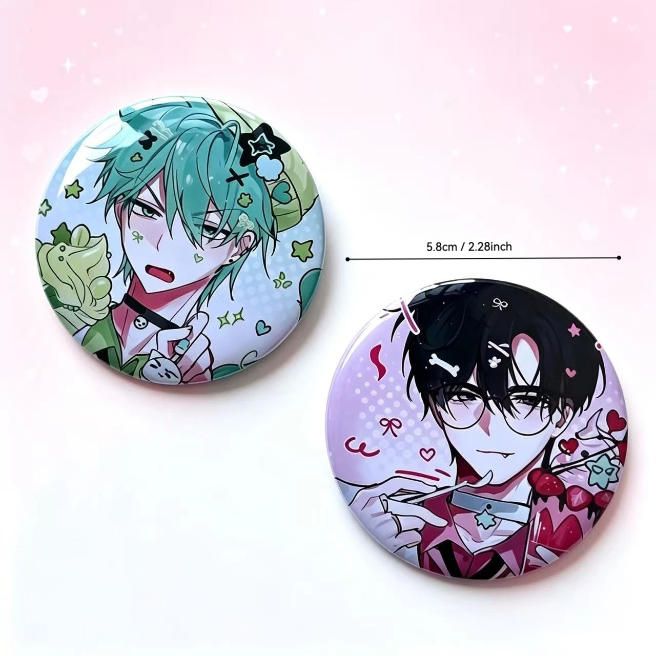 2PCS Alien Stage Anime Badges Collection Anime Music Game Characters for Otaku Fans Anime Gaming Conventions Accessories