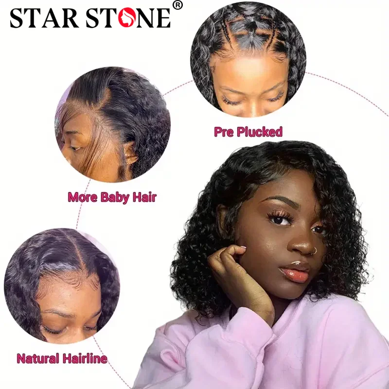 Deep Wave Wig Short Curly Bob Wigs Brazilian Human Hair Lace Front Wig 13X4 Lace Frontal For Black Women Glueless Human Hair Wig