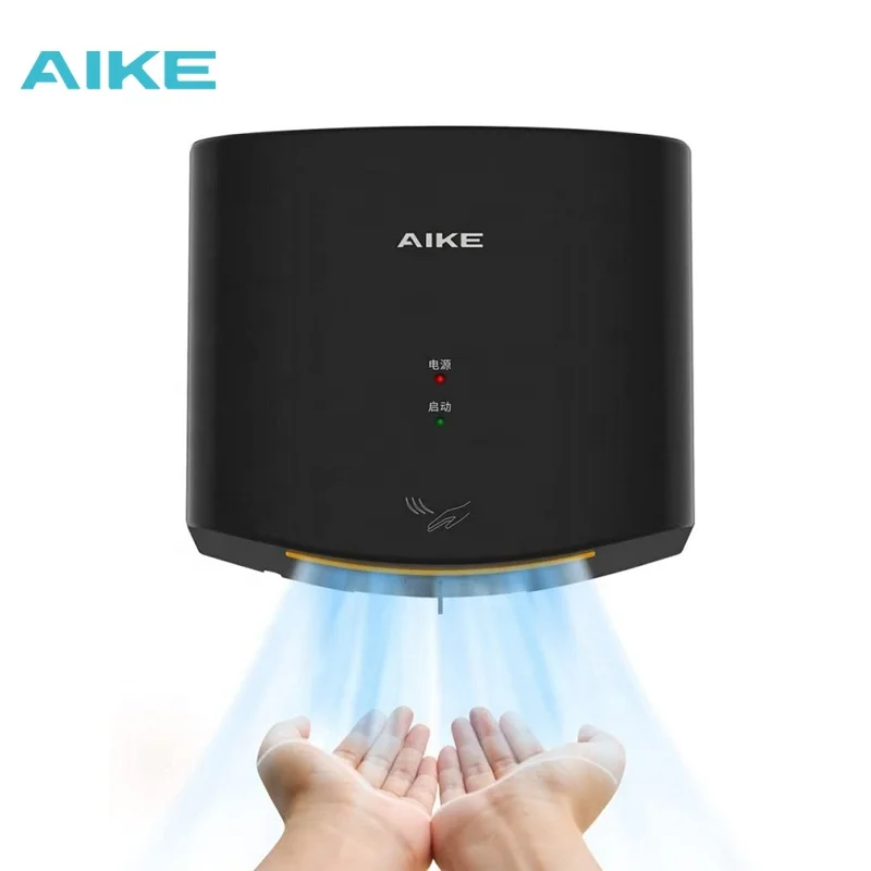 

For Electric Wall Mount Automatic High Speed Mini Black ABS Hand Dryer AK2630S Commercial Hotel Use Easy Install