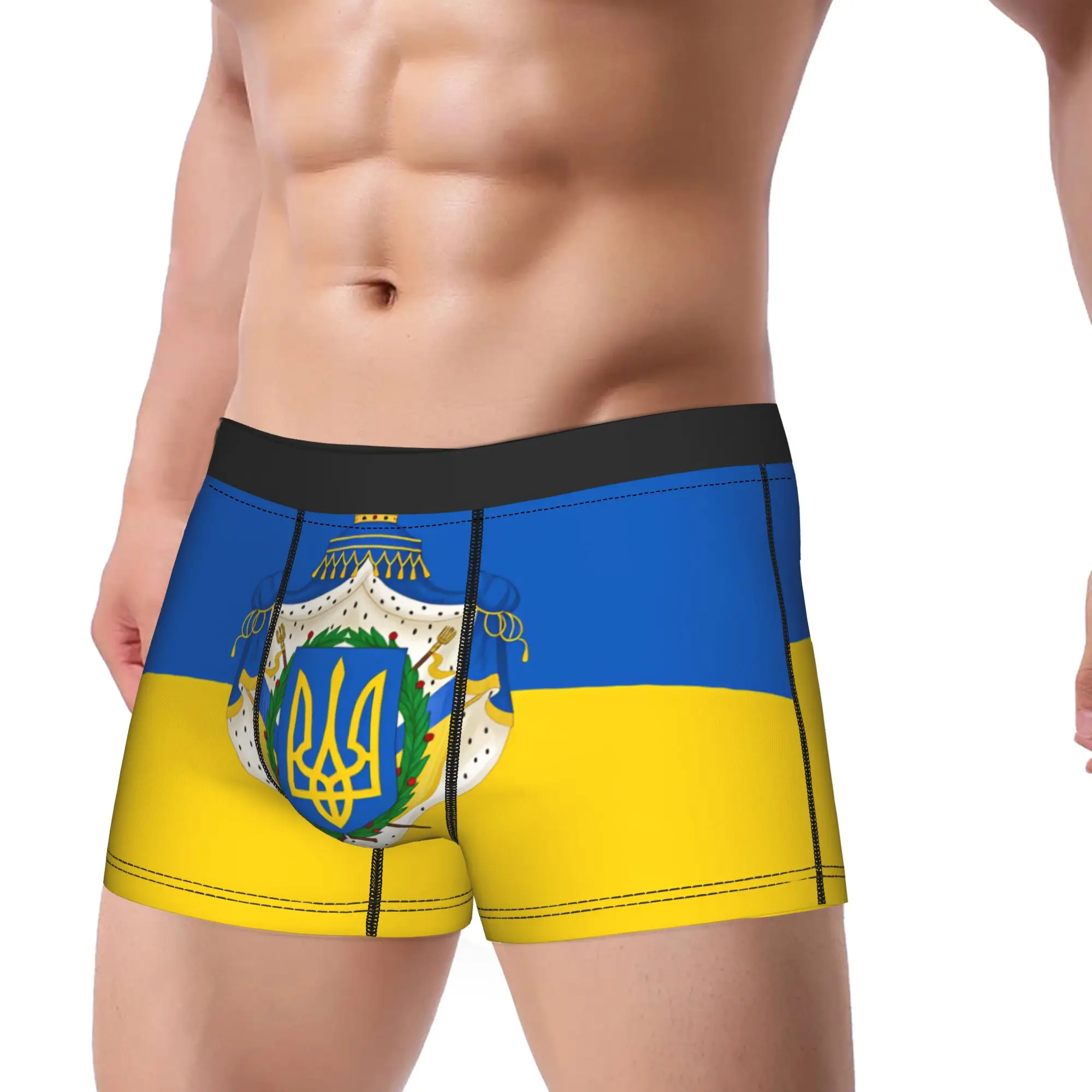 Ukraine Presidential Flag  Underwear  Men's Boxer Brief Comfortable Trunk Trenky Print Plus Size Panties