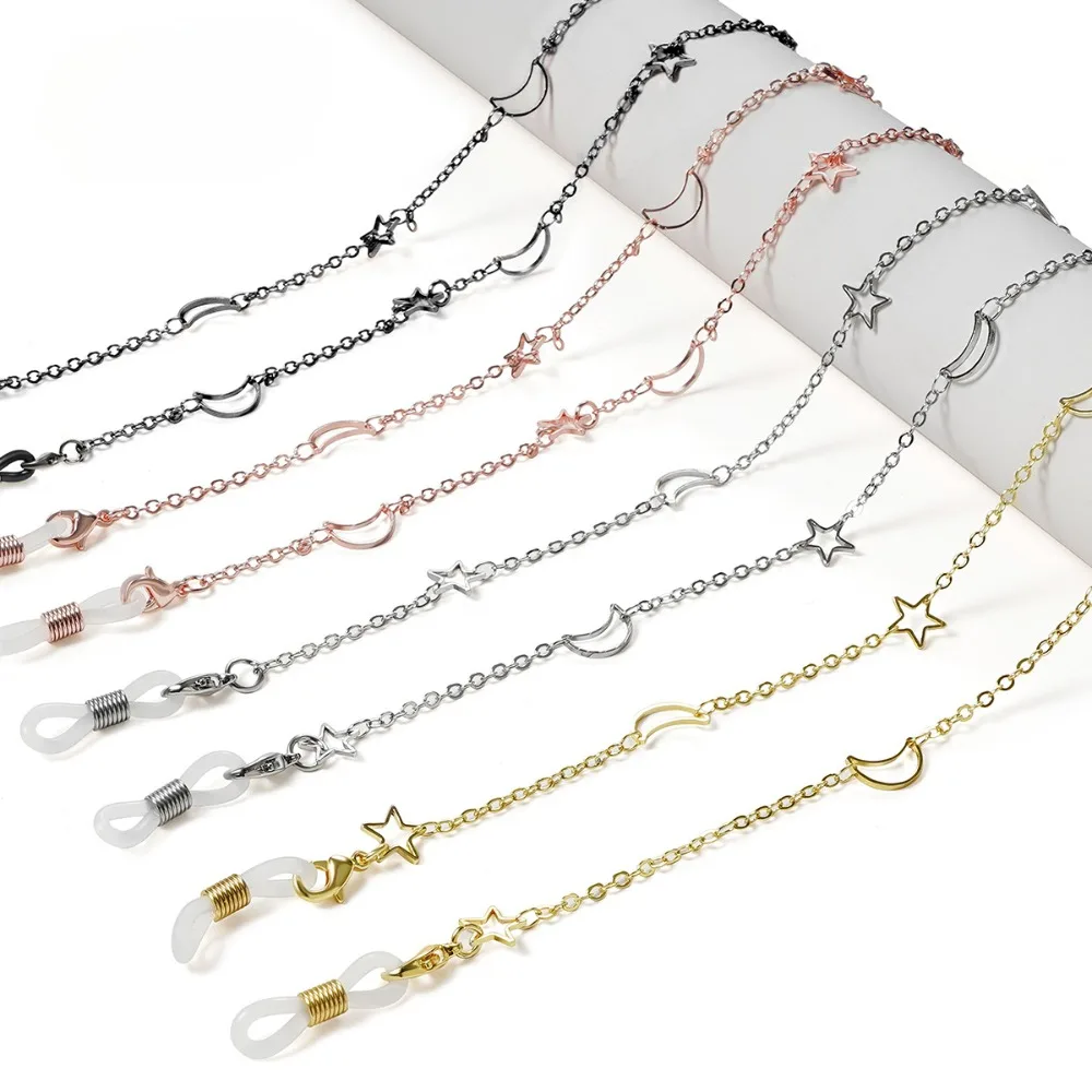 

New Fashion Women Eyeglass Chain Hollow Star Pearl Sunglasses Reading Glasses Lanyard Eyewear Neck Strap Rope Цепочка Для Очков
