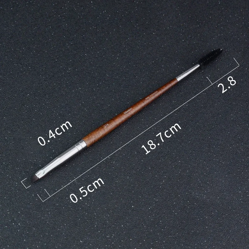 1 قطعة المهنية برأسين الحاجب رمش فرشاة رمش فرش مشط لتفاصيل العين مزج فرشاة بمقبض خشبي