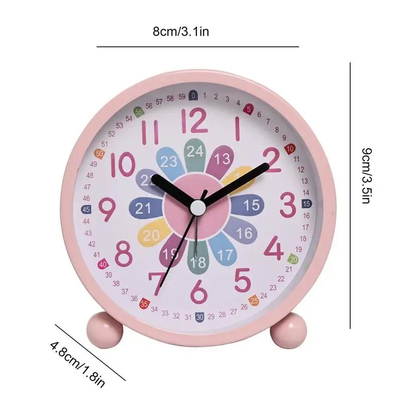 Modern Silent Wall Clock Easy to Read Educational Tool Telling Time Teaching Clock  For Kids Teenagers Boys Girls