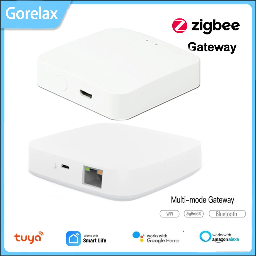 Tuya Zigbee 3.0 Gateway Bridge Wireless Multi Mode Hub Gateway WiFi Bluetooth Smart Remote Control Via Smart Life Alexa Google