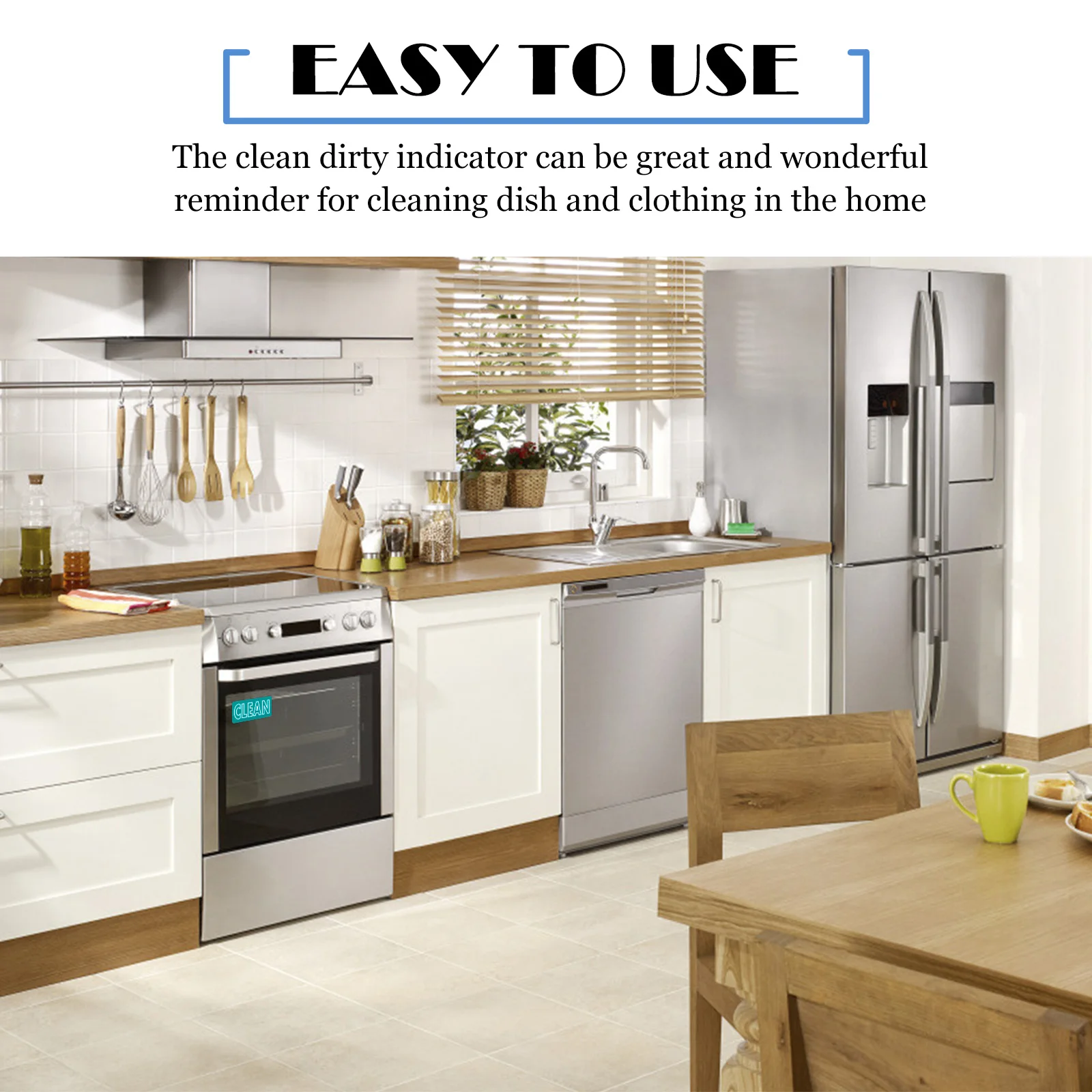 

1pc Refrigerator Magnet Dual Side Dishwasher Clean Dirty Indicator Magnetic Flip Sign For Kitchen Laundry Washing Machine