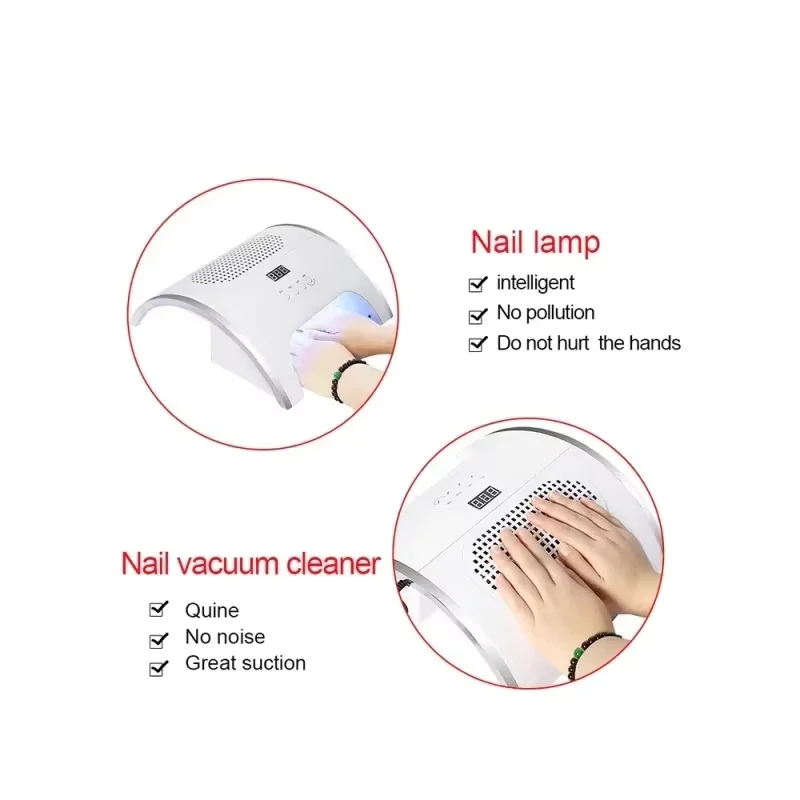 

Новый пылесос для ногтей, машина для фототерапии, быстросохнущая лампа для ногтей, встроенная машина для фототерапии для удаления пыли, лампа для ногтей