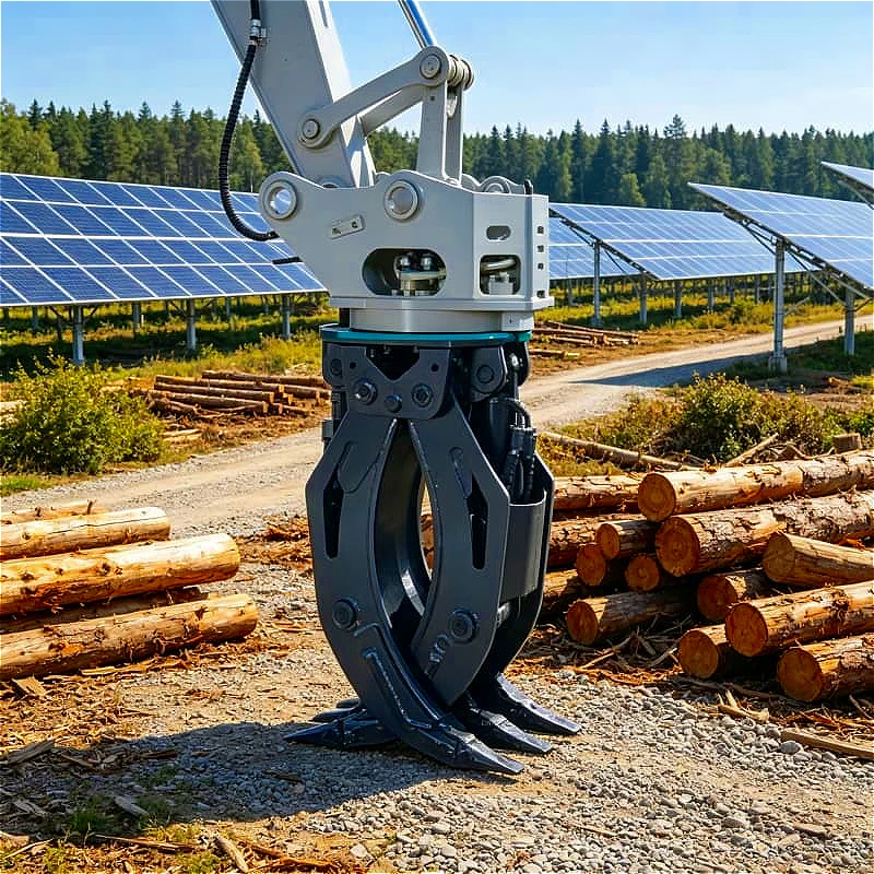 Mechanical Log Grapple Wood Grabber Timber Grapple  with Chainsaw Hydraulic Log Cutter Splitter for Forestry Wood Log Cutting