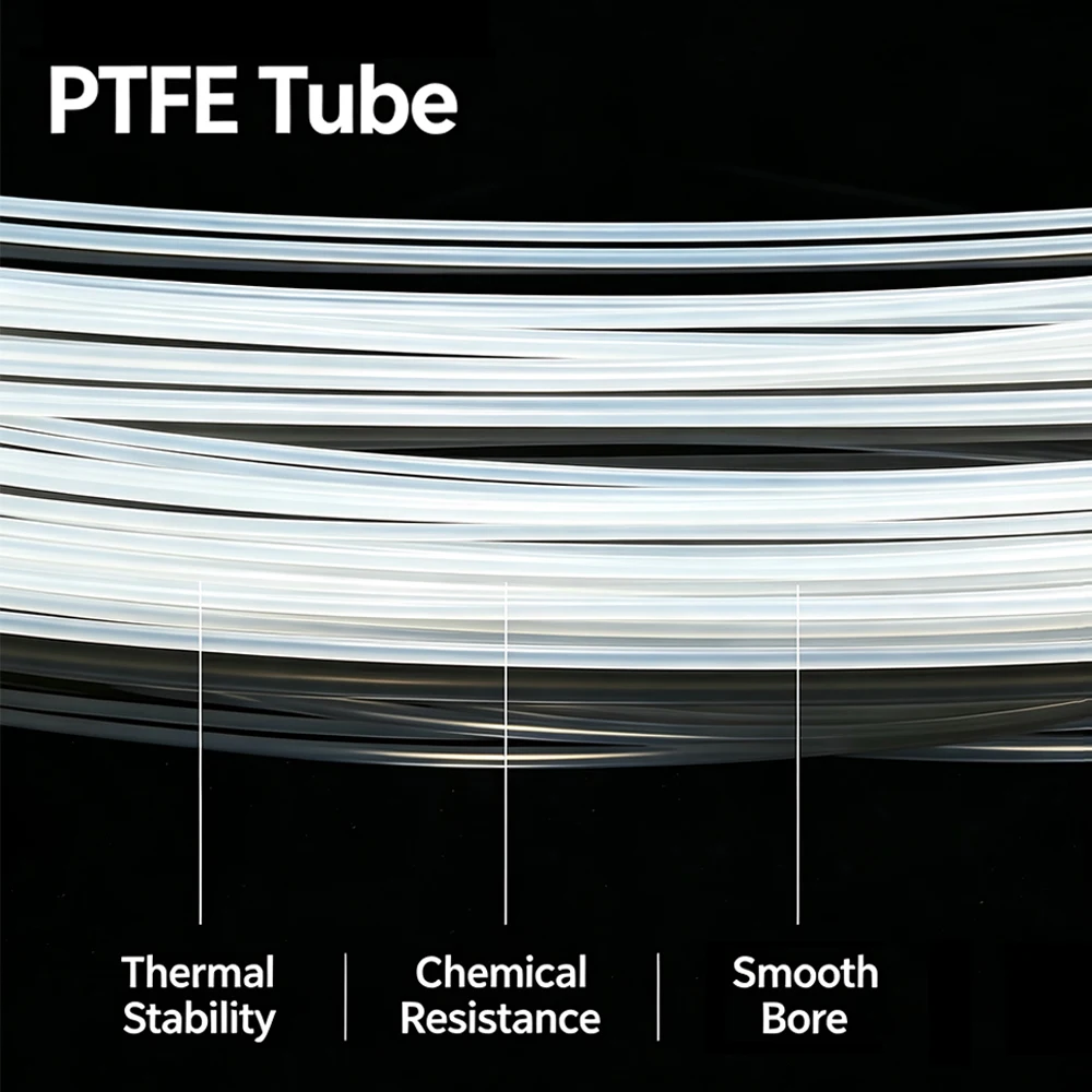 1-5M PTFE Tube ID 0.2-0.6-0.8-1-1.2.1.5-1.6-1.8-2-2.5-3-4-5 mm F46 Capillary Insulated Rigid Pipe White Corrosion Resistance view 2