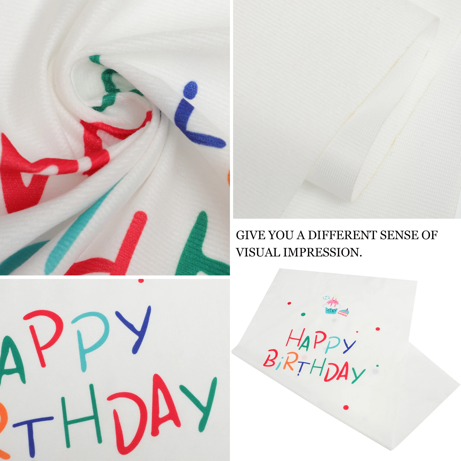 

Birthday Party Backdrop Happy Birthday Theme Lightweight Polyester Background for Wall Door Decor Simple Elegant Pattern