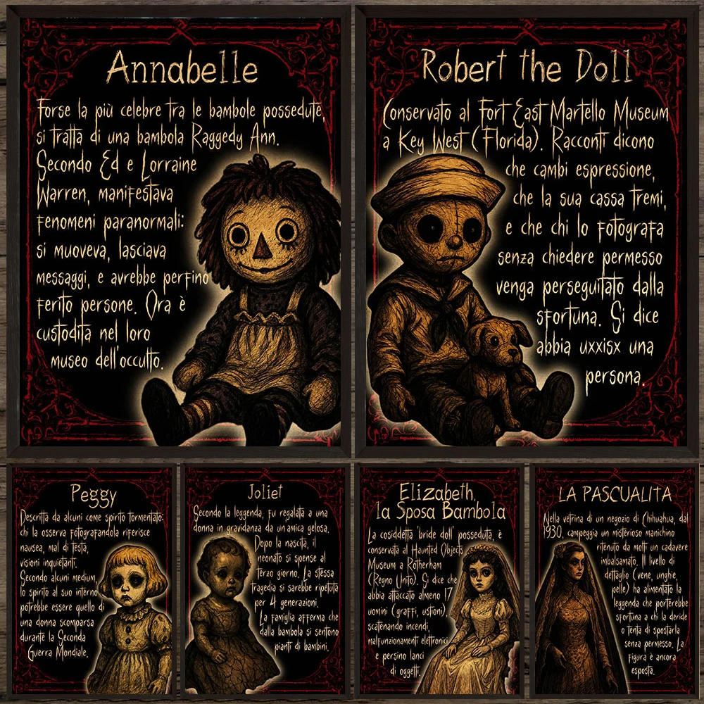 

Vintage Haunted Doll Canvas Painting,Gothic Horror Doll Art Prints,Retro Creepy Doll Canvas Wall Art Poster,Horror Home Decor