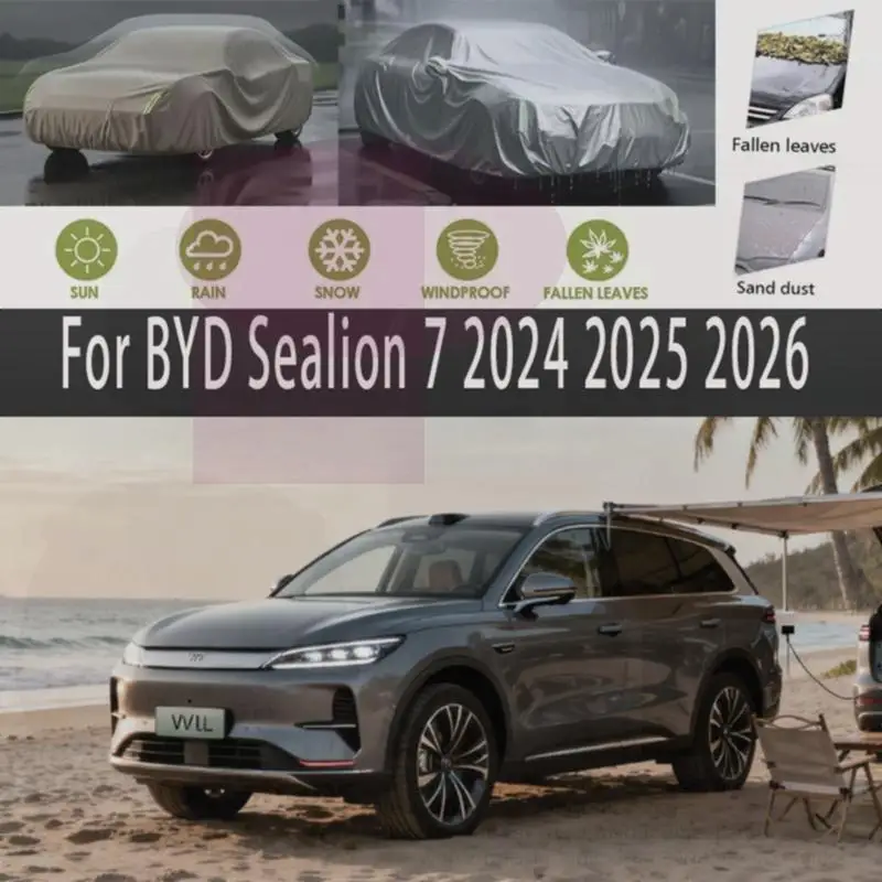

For Outdoor Protection Waterproof BYD Sealion 7 2024-2026 Snow Sunshade Dustproof Exterior Car Covers