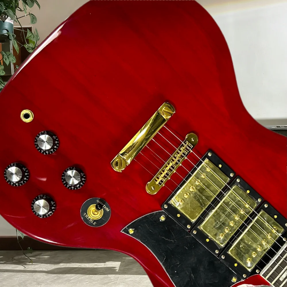 40 Inch SG00S RED Electric Guitar Rosewood Neck Mahogany Body HHH Pickup 22 Tone Fixed bridge Rock Music Free Shipping