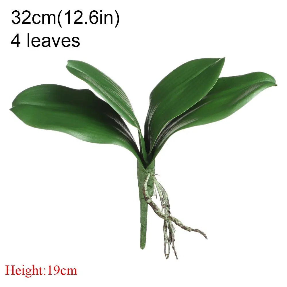 Hojas de Orquídea de Alta Calidad, Flores Decorativas, Hierba de Plástico, Hoja de Phalaenopsis, Hojas de Simulación, Plantas Artificiales