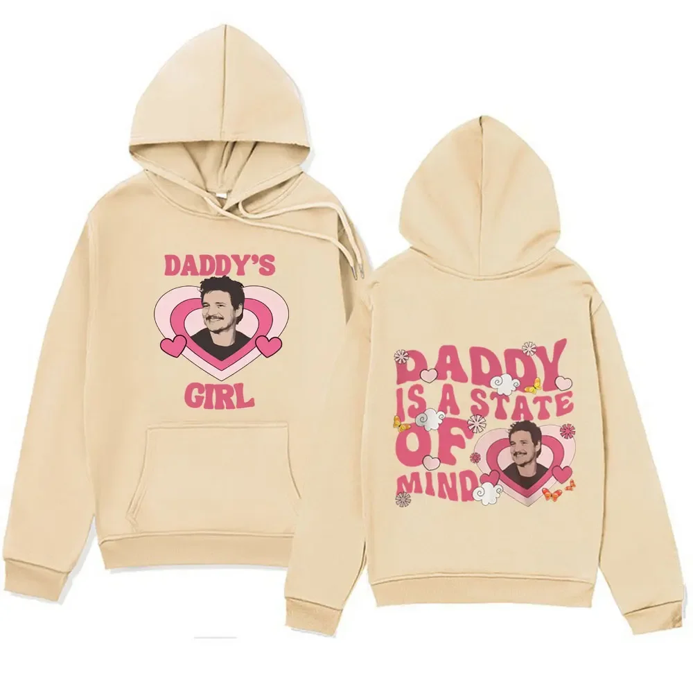 Pedro Pascal Daddy adalah negara bagian dari pikiran Hoodie film aktor TV Pria Wanita Kasual bulu pullover Hoodie kualitas tinggi