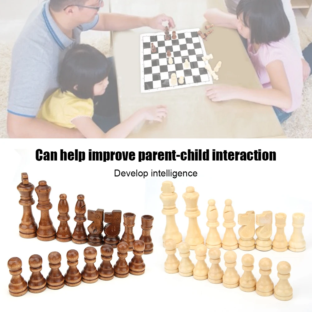 ZK20 Wooden Chess Piece Parent child Interaction Puzzle Toy Gift for Children Excluding Chess Board