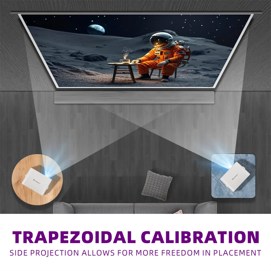 جهاز عرض HT23 Plus صغير محمول LED فيديو Android11 650 ANSI WIFI6 جهاز عرض ذكي لفيديو 1080P 4K جهاز عرض سينما منزلية جديد