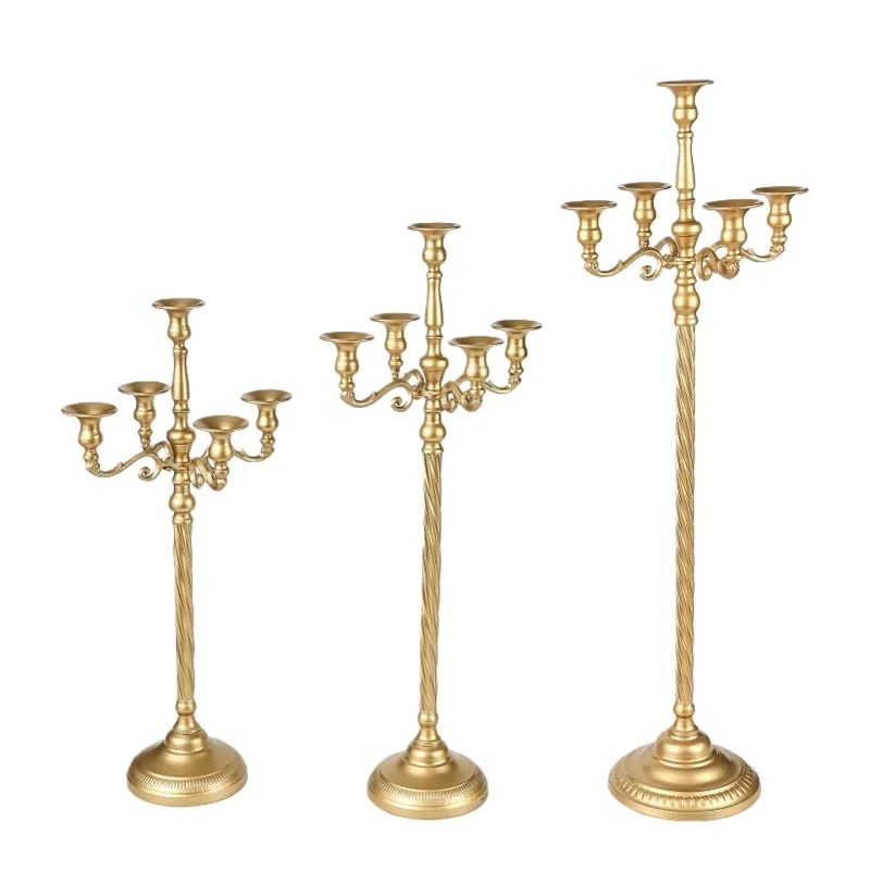 

CL retro threaded rod multi-head candle wrought iron tall holder wedding table center decorative candle cup