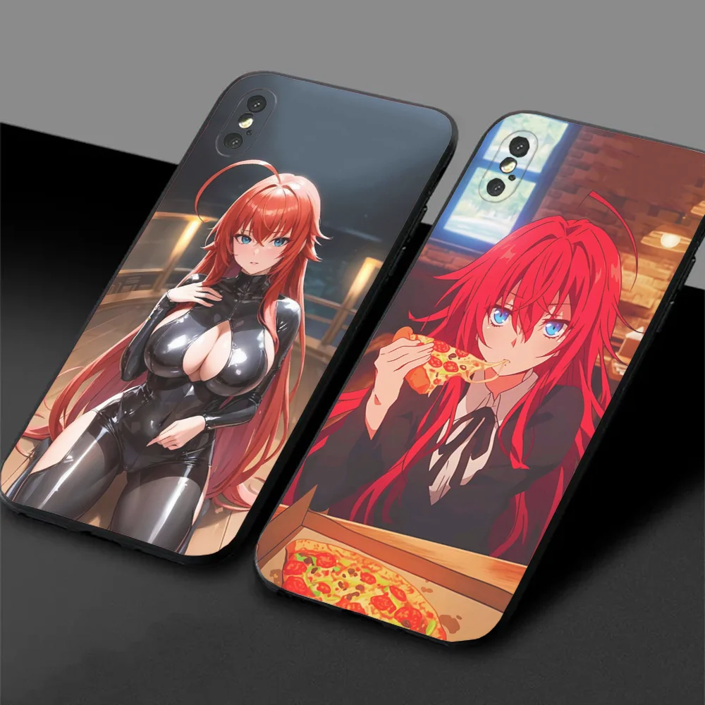 R-Rias Gremory High Phone Case For Samsung S24,23,22,30,21,10,9,Ultra,Plus,Lite,FE,5G Black Soft Case