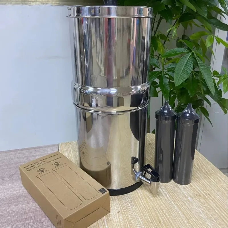 Stainless steel gravity filter bucket outdoor water purification bucket camping filter cartridge
