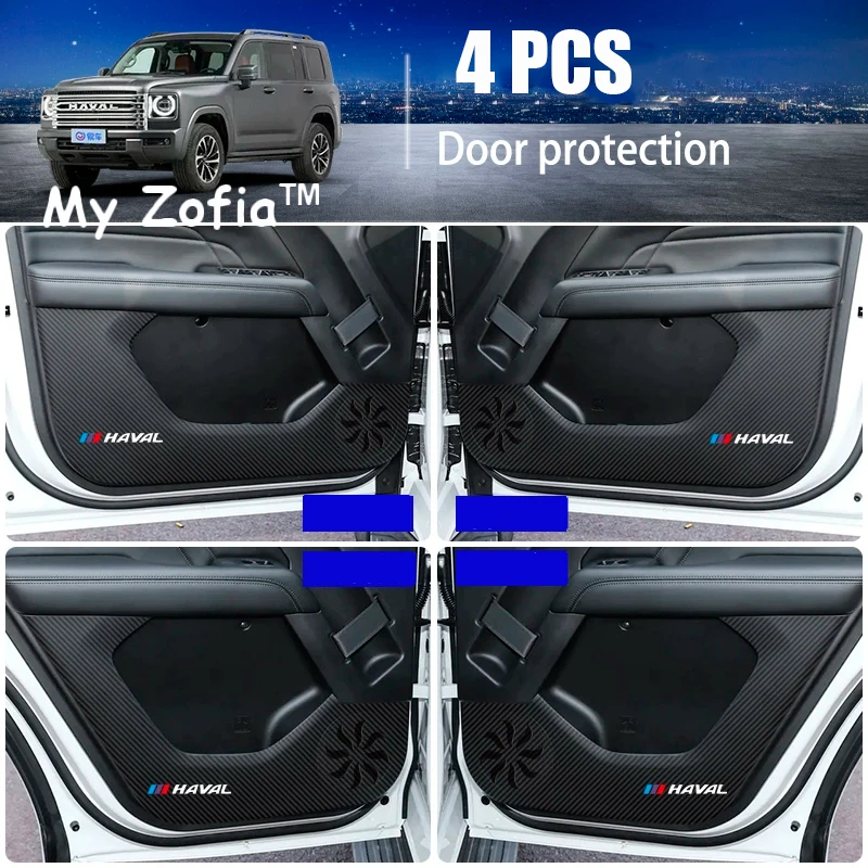 

For Haval H9 2nd 2024 2025 Car Door And Storage Box Anti-Kick Sticker Carbon Stickers Interior Parts Auto Film Cover Accessories