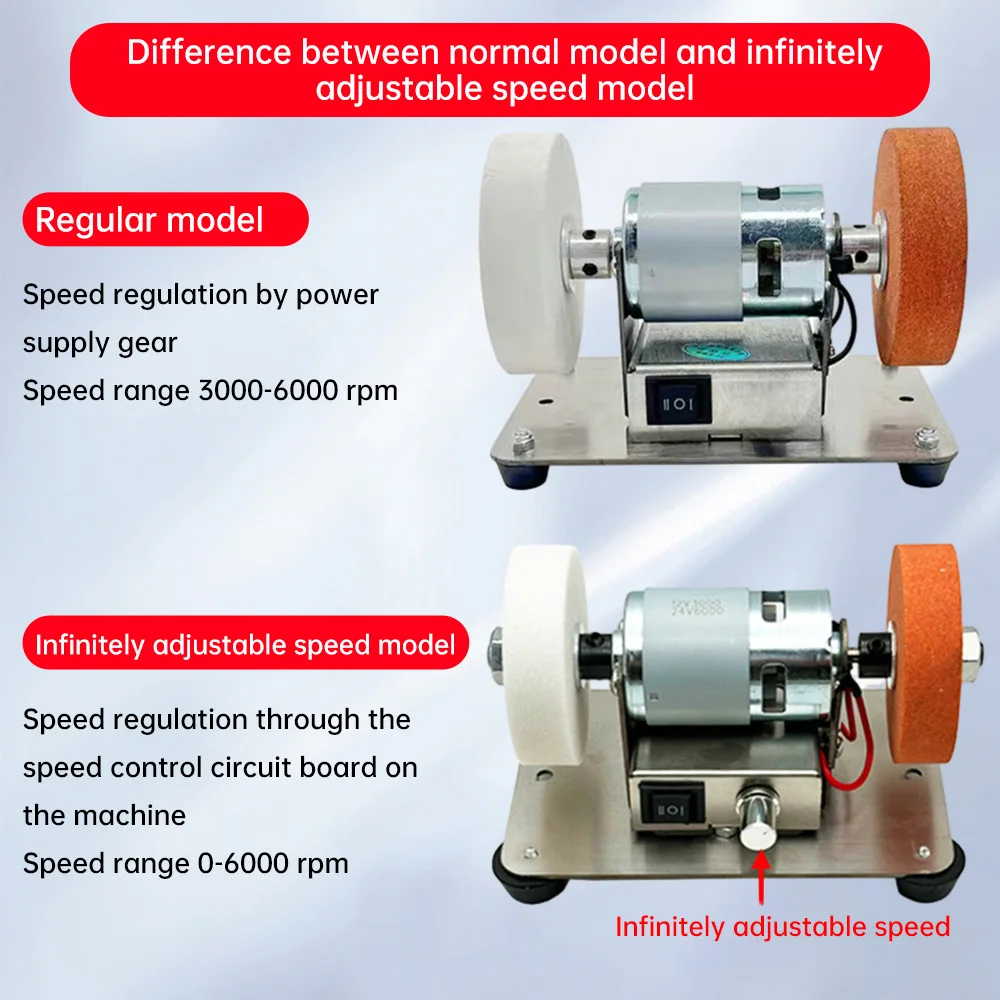 100W Small Double Polishing Electric Grinding Wheel Grindig Stone Grinder Machine Artifact Table Grinder Motor 110V/220V