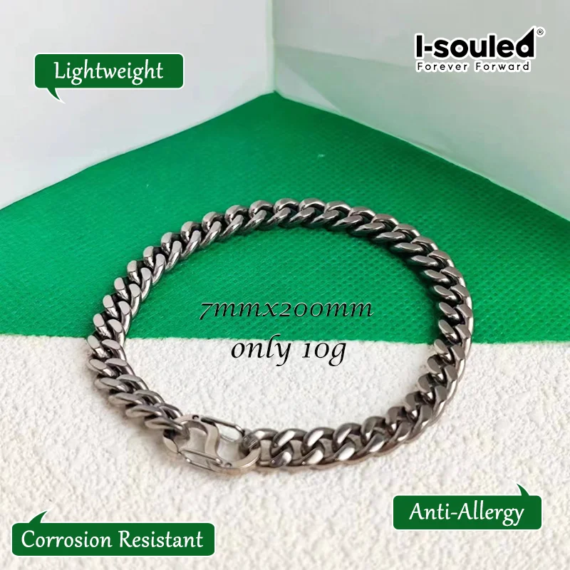 Hypoallergenic 7MM Titanium Bracelet Medical-Grade Skin-Safe Durable Lightweight Daily Wear