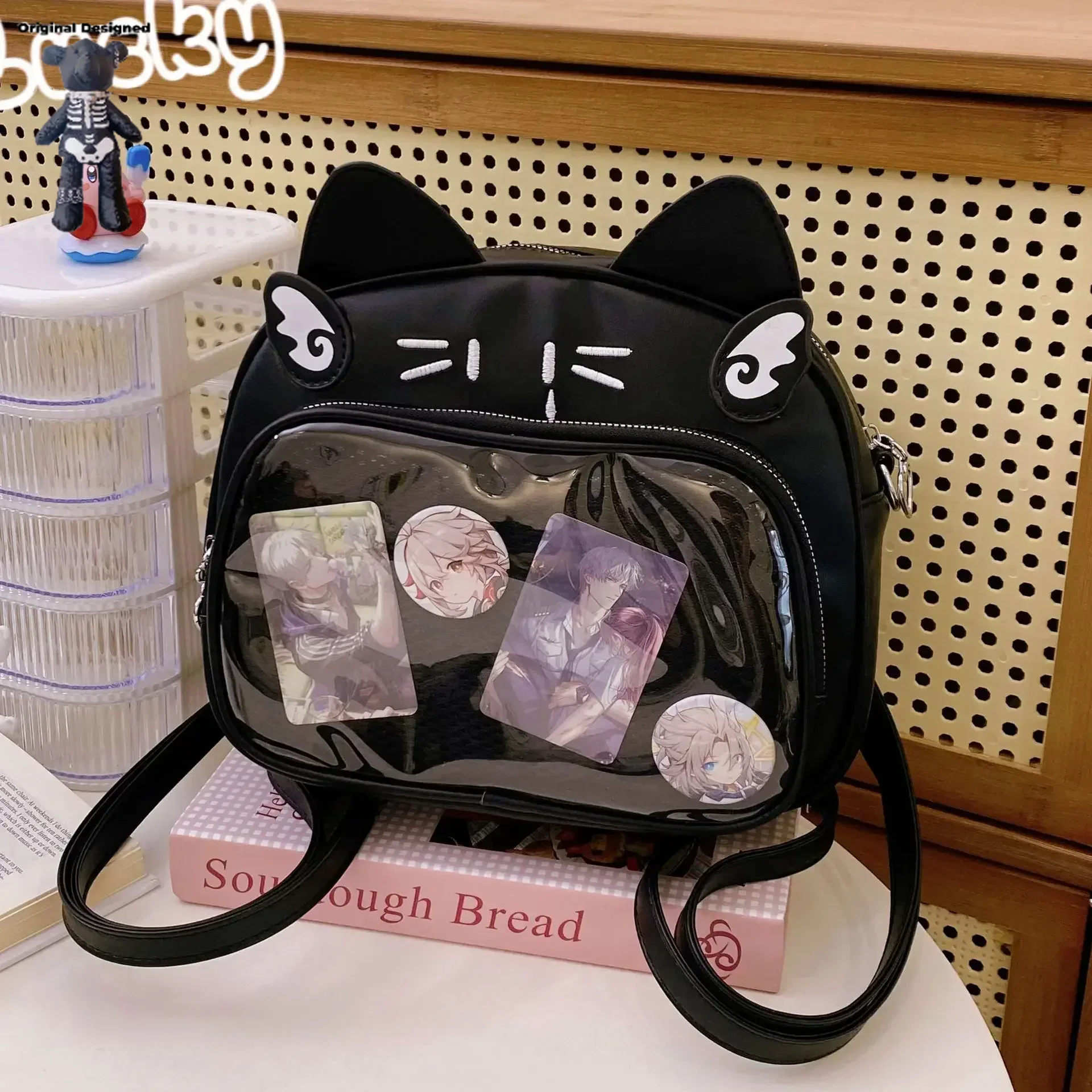 

Original Kawaii Ita Bag Chic Cat Ear Crossbody Bag Cute Mini Street Fashion Shoulder Bags for Women