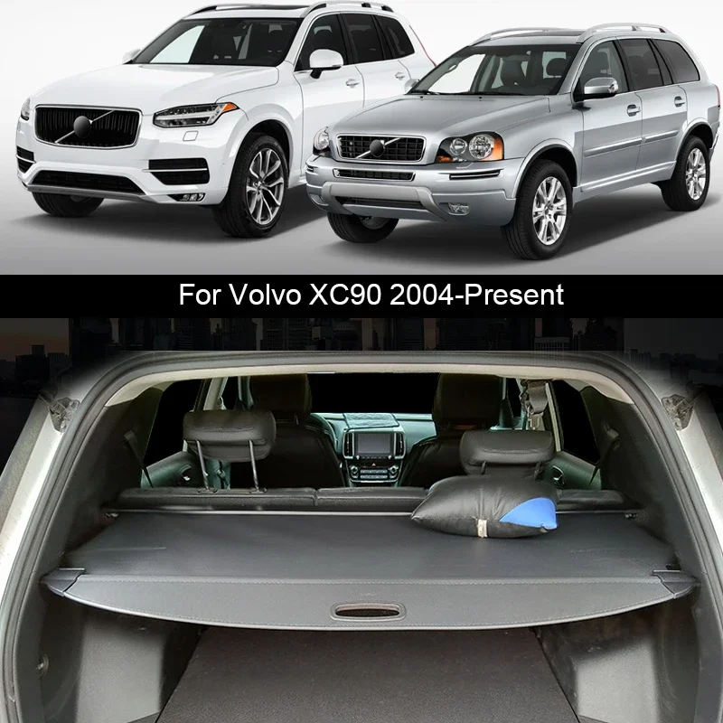 

Для Volvo XC90 2004-2025 автомобильный задний багажник, занавеска, задняя стойка, перегородка, укрытие, холст для хранения, внутренние автомобильные аксессуары