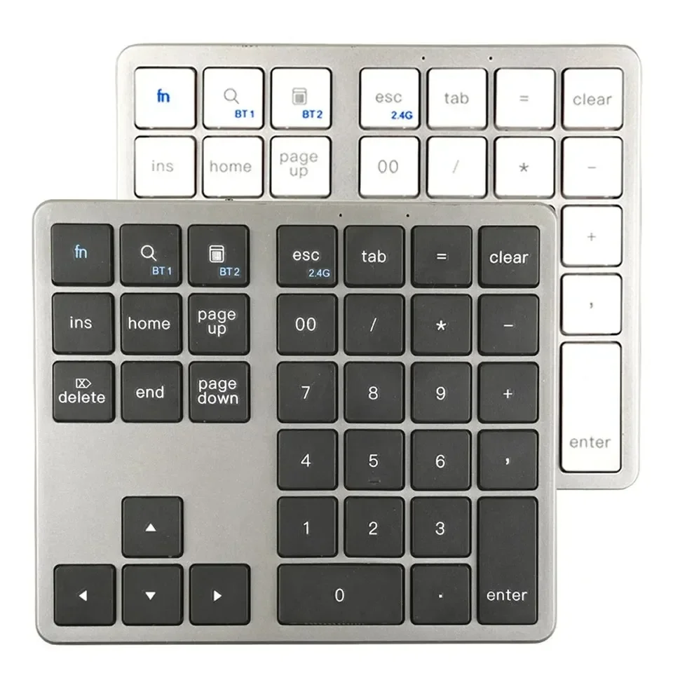 Wireless Numeric Keypad K35, 2.4Ghz & Bluetooth Dual Mode USB-C Rechargeable Numpad for Windows Android iOS