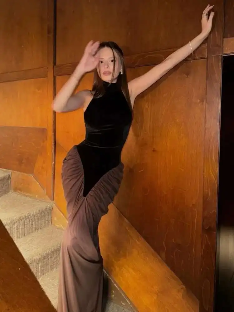 LEOSOXS ใหม่ผู้หญิงคนดังเซ็กซี่ถุงมือตาข่าย Pathcowrk สีดํา Bodycon BANDAGE Elegant Evening Club PARTY DRESS