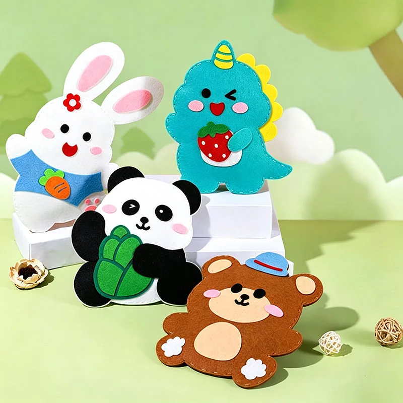 Threading Sewing Kit Fine Motor Training DIY Craft Toys For Kids Creative Make Your Own Animal Dolls Handmade Material Set