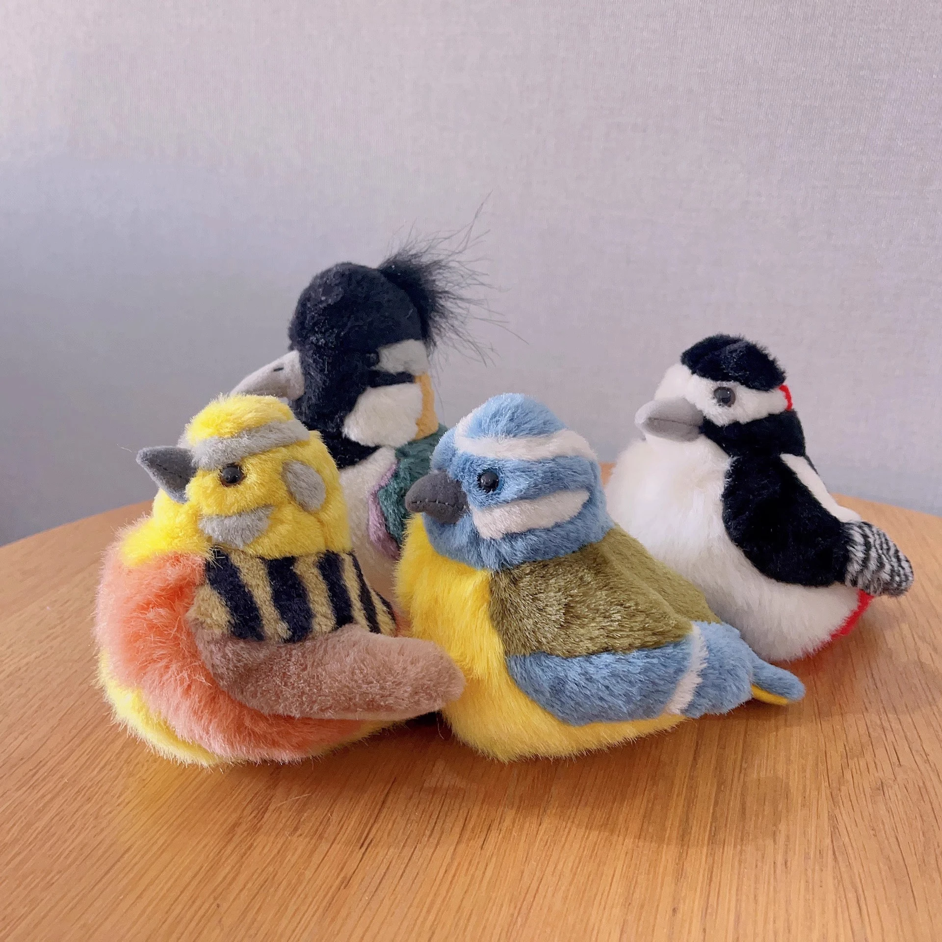 Simulated Animal Bird Blue Tit Woodpecker Wild Nature Zoo Model Plush Toy Stuffed Doll Baby Bedtime Story Friend Boy Girl Gift