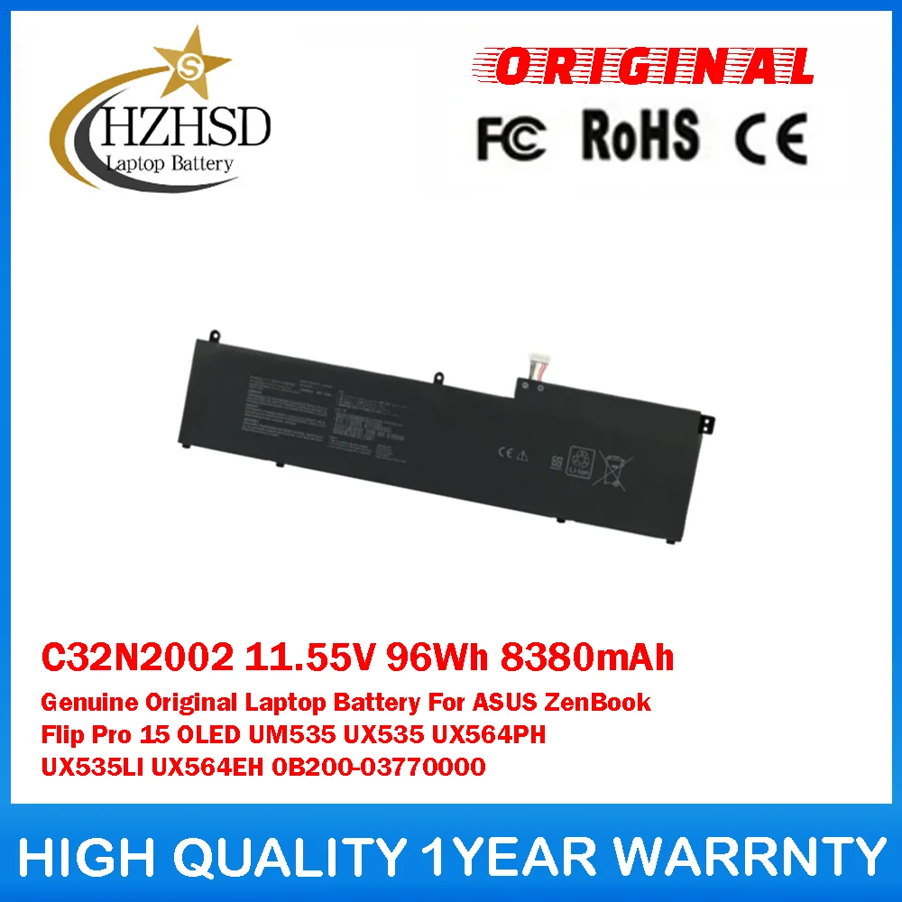 

C32N2002 11,55 В 96 Втч 8380 мАч Оригинальный аккумулятор для ноутбука ASUS ZenBook FlipPro15 OLED UM535 UX535 UX564PH UX535LI UX564EH