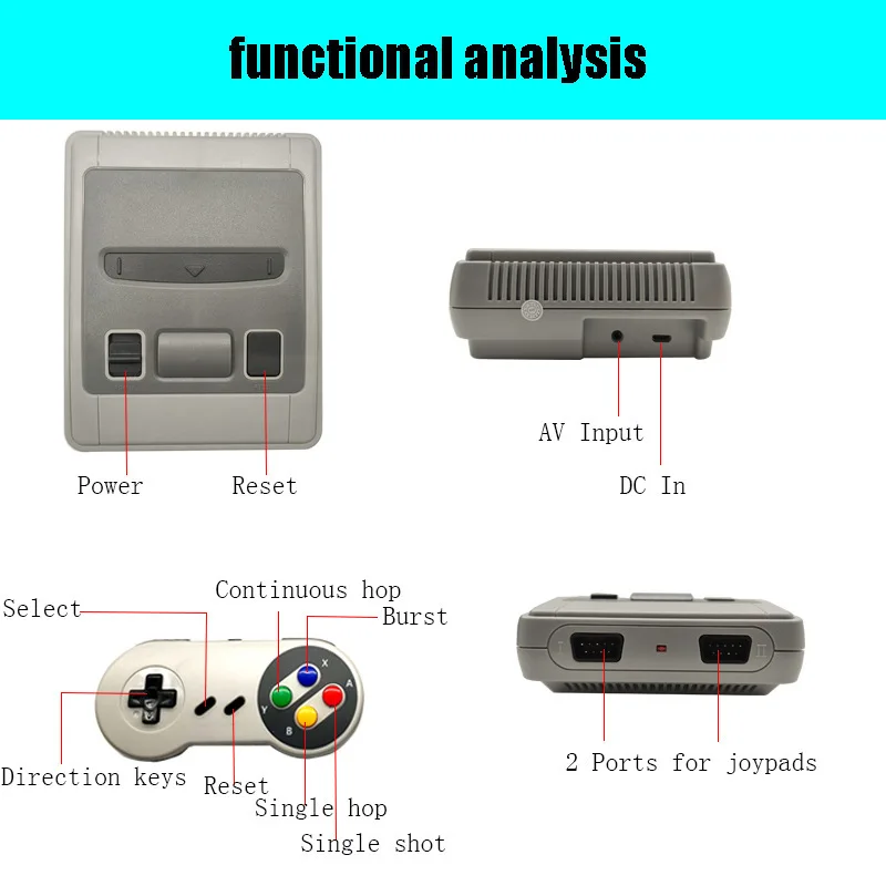 Mini Retro Video Game Console For SNES Home Game Player AV Output Built in SFC620 Game with wired Gamepad For Children