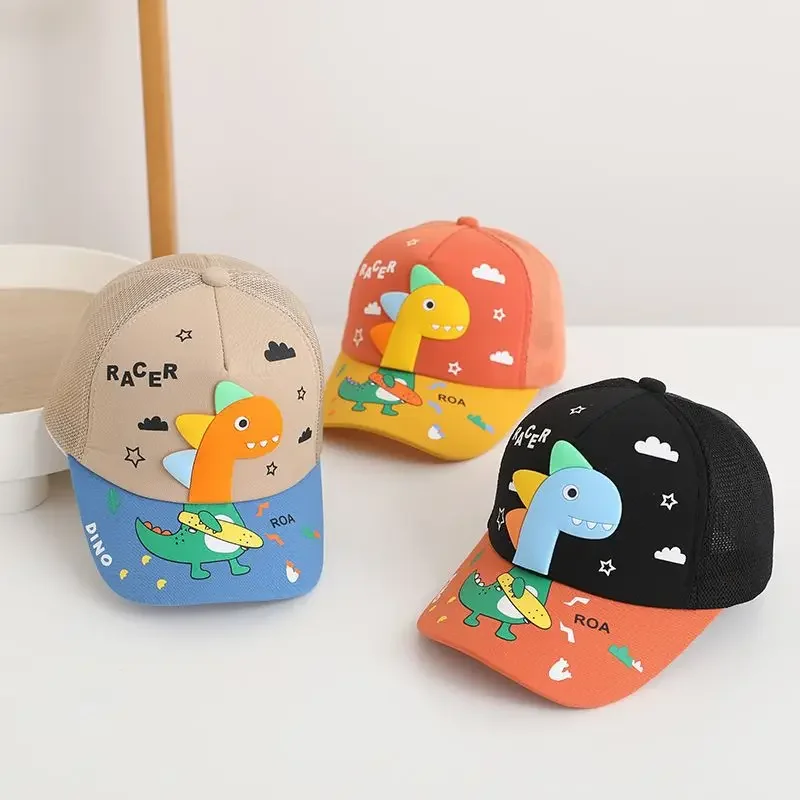 Cartoon Dinosaur Children Baseball Cap Cute Animal Kids Sun Hat Spring Corduroy Outdoor Boys Girls Peaked Caps Bonnet Gorras