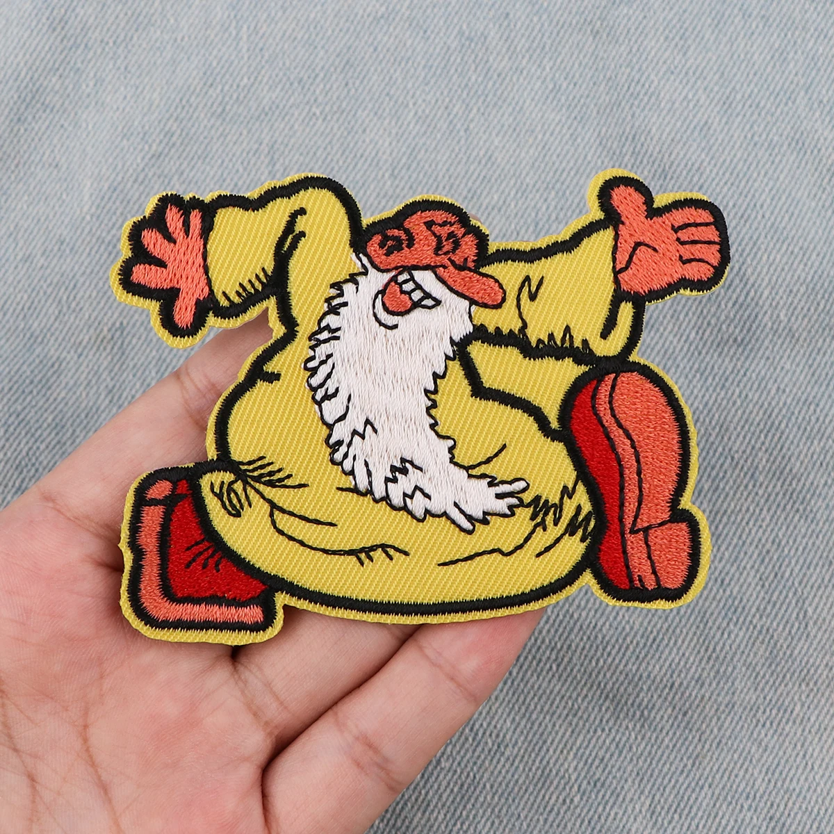 Old Man Embroidered Patches on Clothes Stickers DIY Ironing Appliques Patches for Clothing Jacket Jeans Fashion Stripes