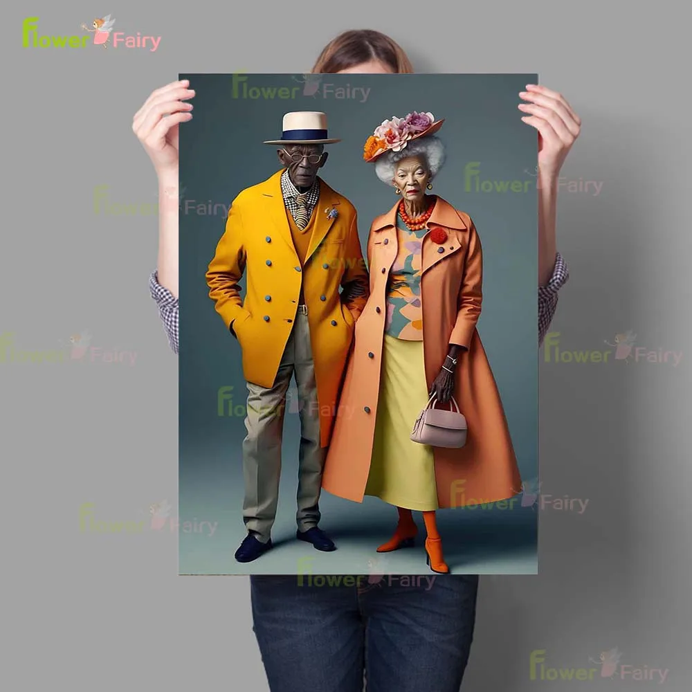 Fashion Elderly Models Modern Older Man Poster Prints Wall Art Canvas Painting Home Decor Wall Pictures For Living Room Unframed