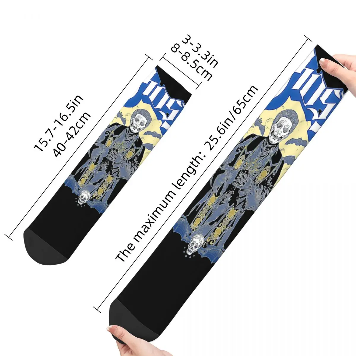 Hip-hop Vintage Ghost Design Theme Print Crew Socks Merch All Seasons Halloween Impera Maestro Comfortable Middle Tube Socks