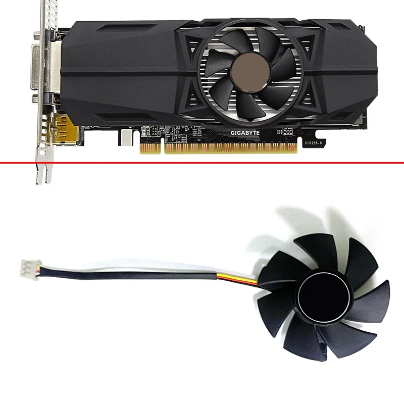 

NEW 3PIN 47MM FS1250-S2053A GTX 1050 OC Low Profile GPU FAN For Gigabyte GTX 1050 OC Low Profile 2G GTX 1050Ti OC Low Profile