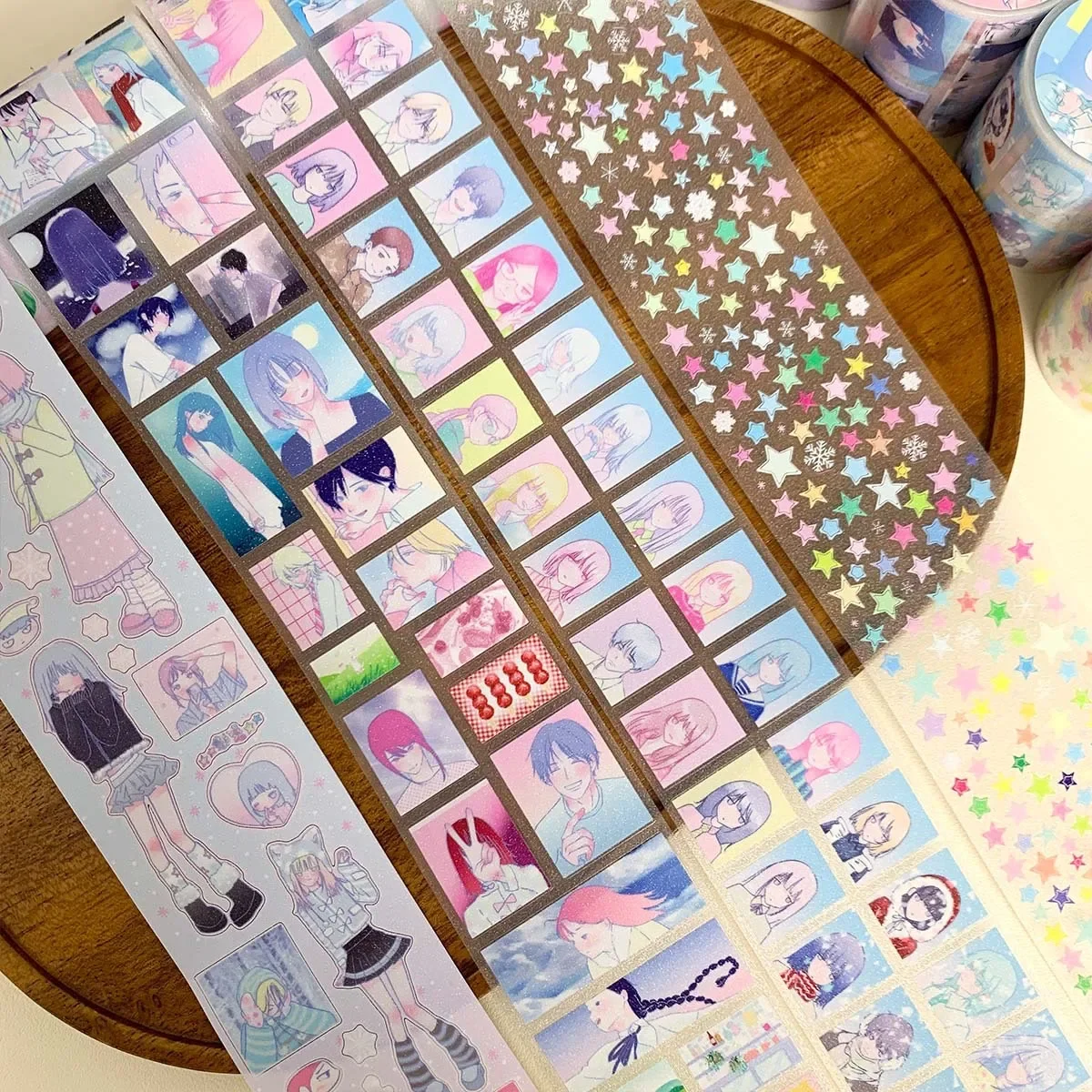 Winter Promise Sticker Roll Hand Account Material Collage Mobile Phone Case DIY Decorative Character Sticker