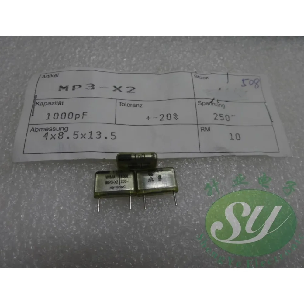 

MP3 0.001uF/300VAC 1.0nf 1000pf 1n0 102 brand new 10mm film capacitor