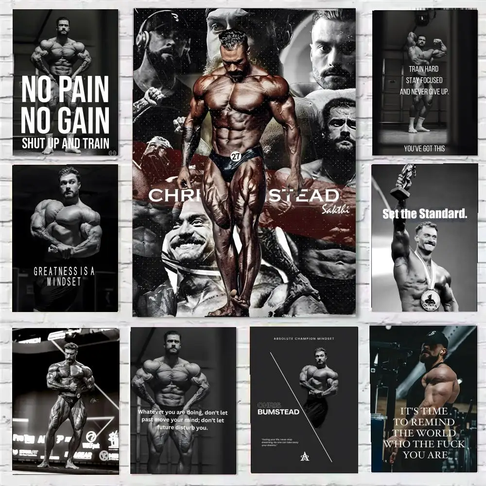 Chris Bumstead Bodybuilder Fitness-Poster, Wandkunstdruck, geeignet für Wohnzimmer, Schlafzimmer, Bar, Salon, Heimdekoration, Geschenk