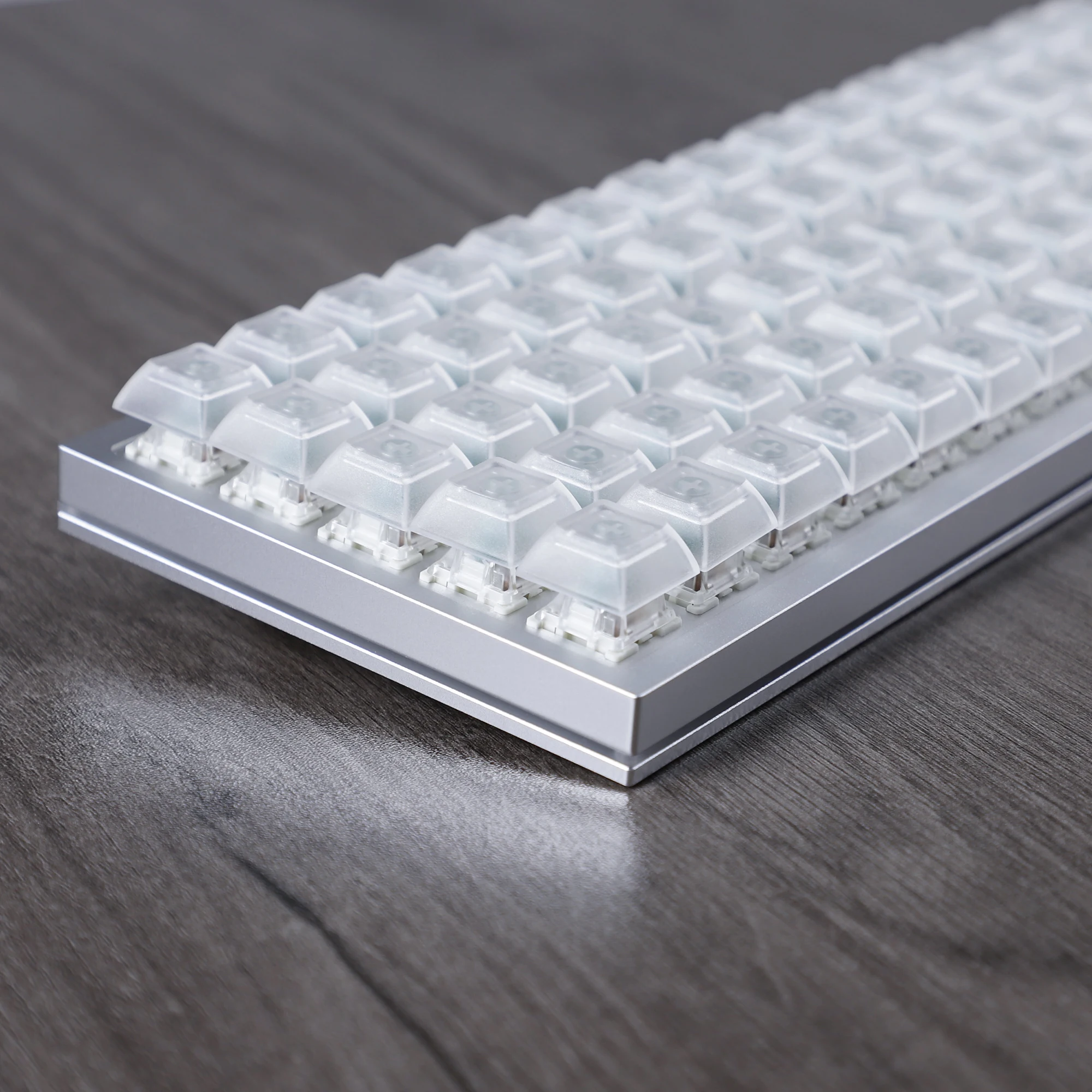 YMDK DSA Profile Transparent Keycap Set Blank Clear ABS Black White Keycaps for MX Mechanical Keyboard